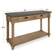 thumbnail image 3 of Kate and Laurel Table Console Chic de Style Ferme à Deux Tiroirs, Base en Bois Rustique et Dessus Gris Béton, 3 of 5