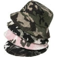 thumbnail image 2 of CoCopeaunts Camo Bucket Hat for Men Winter Winter Warm Sunshade Windproof Cap Foldable Wear-Resistant Thick Lambs Wool Basin Hat, 2 of 8