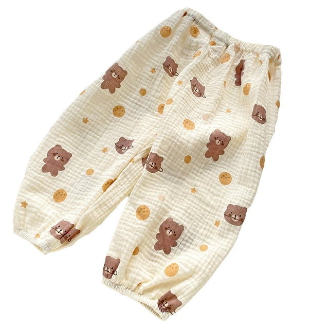 BYHONG Pantalons Fins Imprimés pour Filles, Été, Respirants, Gris 80