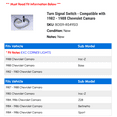 thumbnail image 2 of Turn Signal Switch - Compatible with 1982 - 1988 Chevy Camaro 1983 1984 1985 1986 1987, 2 of 2