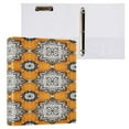 thumbnail image 3 of Decorative Pattern Design 12.4x10.6in PVC Round Ring Binders, 2-Pack, D-Ring 3-Hole, Metal Clip, 3 of 10