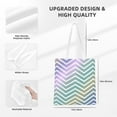 thumbnail image 4 of ZNDUO Canvas Tote Bag, Colorful Zigzag Stripes Pattern Reusable Grocery Bags for Shopping, Gym, School, Beach, 4 of 8