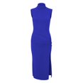 thumbnail image 4 of B91xZ Dresses Women pour Mini Robe Sans Manches Ceinturée Summer Veste Décontractée Chemise Robe avec Poches, Bleu S, 4 of 5