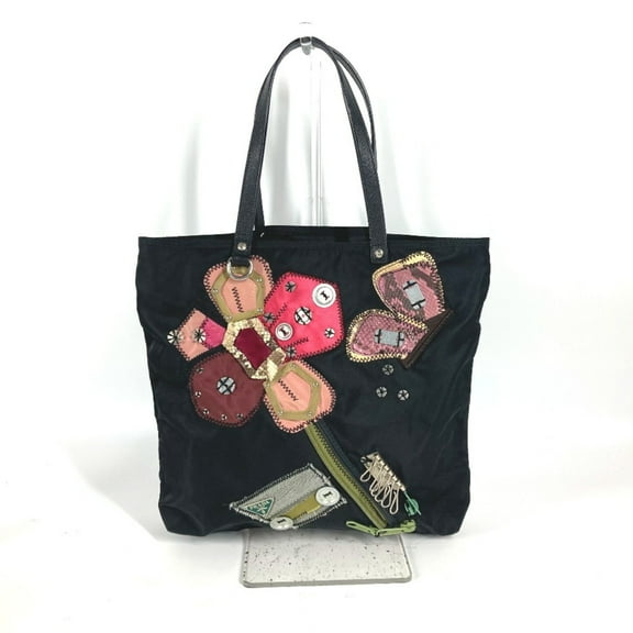Pre-Owned PRADA Prada Embroidered Flower Metal Fittings Shoulder Bag Handbag Tote... (Good)