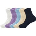 thumbnail image 2 of Coral Fleece Socks 5-Pack for Men and Women, Thermal Plush Winter Sleep Socks, Non-Shedding Soft Warm Socks, Multi-Color Assorted Pack, Cozy Home Wear, All Season Comfort - G, 2 of 4