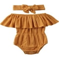 thumbnail image 1 of Baby Girls Ruffle Romper with Headband Outfits, 1 of 6