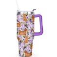 thumbnail image 2 of Cute Canine Design 40oz Water Bottle - BPA Free Dog Lovers Tumbler with Handle & Straw - Gift for Women Coffee Mug, 2 of 7