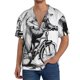 thumbnail image 1 of Fotbe Capybara Riding Bicycle Camisa Estampada de Manga Corta para Hombre, Casual de Verano, Estilo Playero, Sin Arrugas-Small, 1 of 5
