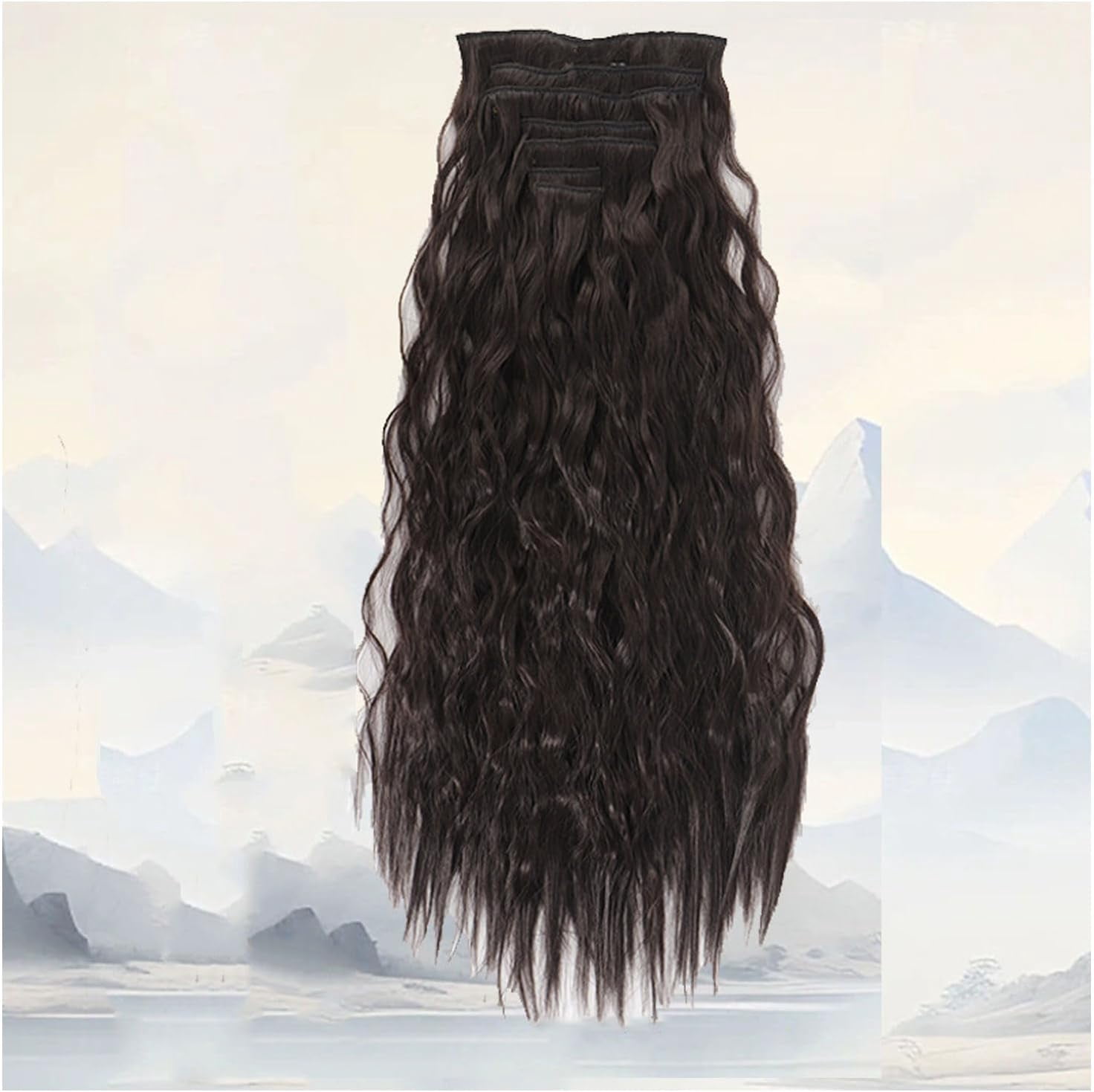Clip In Hair Extensions 20 Inch 7 Pcs Soft Thick Hairpieces Long Wavy Clip In Hair Piece Synthetic Natural Looking Blonde Hair Extension For Women