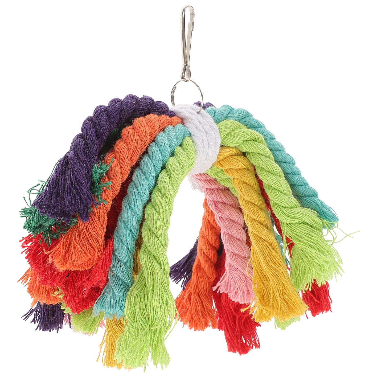 FOMIYES Multi-Colored Cotton Rope Parrot Toy for Indoor Play, Bird Chew and Climbing Accessory, 1 Set