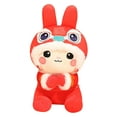 thumbnail image 4 of Lindo Conejo Juguetes de peluche Adorno Muñecos de peluche Animal Regalo temático Estilo chino para el año Nuevo chino Fiesta de cumpleaños Favor Traje Tang Rojo 20cm Hugo Juguetes de peluche, 4 of 10