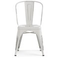 thumbnail image 3 of Simpli Home Fletcher SOLID MANGO WOOD and Metal 72 inchWide Industrial V 7 Pc Dining Set with 6 Metal Dining Chairs in Distressed White, 3 of 7