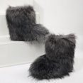 thumbnail image 2 of Stylish Winter Boots for Women, Faux Fur Mid-Calf Snow Booties, 2 of 5