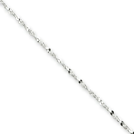 - 1.4mm, Sterling Silver D/C Twisted Solid Serpentine Necklace, 18 Inch