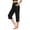 Black, variant on Capri Pants for Women Spring Summer Elastic Waist Straight Leg Side Slit Hem Workout Yoga Pants with Pockets