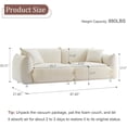 thumbnail image 2 of 87" Teddy Sherpa Sofa Couch for Living Room, 2 Seater Deep Seat Comfy Couch, 2 Cushions, 2 Pillows,white, 2 of 8