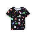 thumbnail image 2 of WIBACKER 2-Piece Summer Pajamas for Kids Boys Space Planets Short Sleeves Tee and Shorts Toddler Cool PJs Set Size 3-12Y, 2 of 12
