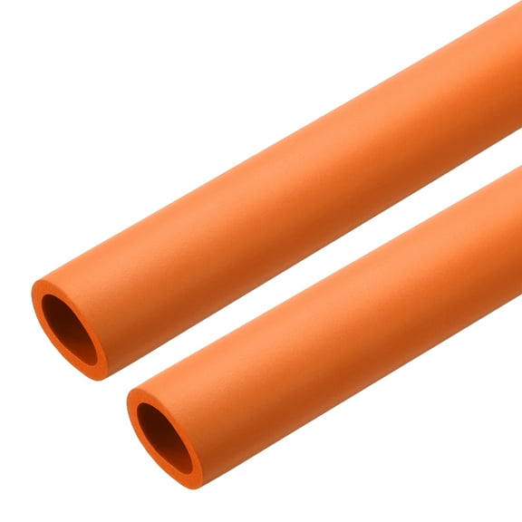 2pcs 3.3ft Pipe Insulation Tube 1 1/8 inch(28mm) ID 1 3/8 inch(35.5mm) OD Foam Tubing for Handle Grip, Orange
