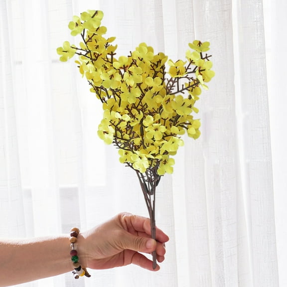 CxhicLuv Artificial Flowers, High-Quality Plastic Fake Flowers for Christmas & Holiday Home Decor, Bright Yellow/White/Blue Flowers for Wedding & Event Display, Long-Lasting Colors