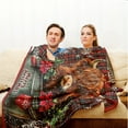 thumbnail image 3 of 1pc Christmas Cow & Highland Cow Print Flannel Blanket - Soft All-Season Throw for Bed, Sofa, Travel, Office - Machine Washable Holiday Decor with Poinsettias & Snowflakes, Cozy Gift for Men & Women,, 3 of 8