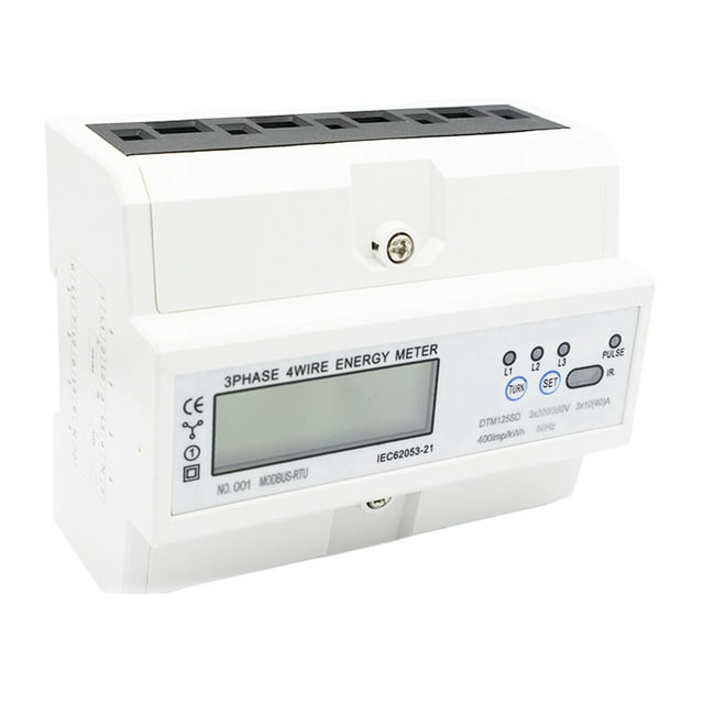 Medidor de potencia Kenally riel DIN 10-40A pantalla LCD Caja plástico doble LED