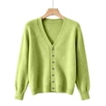 thumbnail image 3 of cocolona Womens Cardigan Sweater V Neck Long Sleeve Button Cozy Sweater Solid Color Casual LightWeight knit Cardigan, 3 of 5
