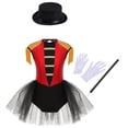 thumbnail image 1 of Yeahdor Costume de Danse Cirque pour Filles, Justaucorps Tutu, Fête d'Halloween, 4 Pcs Rouge 12, 1 of 7