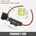 thumbnail image 4 of Unique Bargains 1 Set 20A Maximum Blade Style Fuse 10AWG Fuse Holder 10 Gauge Fuse Holder Blade Style Inline Fuse Holder, 4 of 6