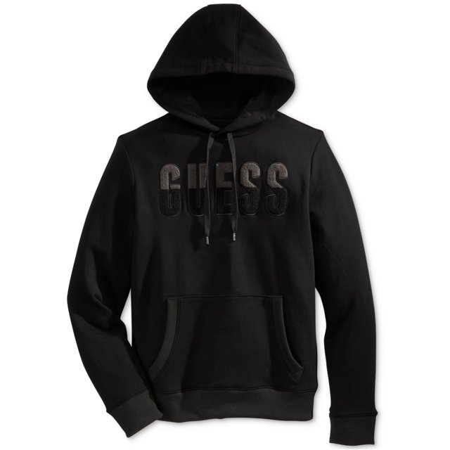 GUESS - Sudadera con capucha para hombre, color negro, grande Guess Sudadera