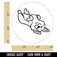 thumbnail image 2 of Pembroke Welsh Corgi Laying on Back Dog Self-Inking Rubber Stamp Ink Stamper - Purple Ink - Small 3/4 Inch, 2 of 7