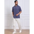 thumbnail image 2 of DARING DIVA Men's Printed Short Sleeve Lightweight Breathable Polo Shirts L Dark Blue, 2 of 7