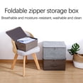 thumbnail image 3 of Foldable Cotton Linen Storage Box with Zipper, Breathable and Washable Fabric Organizer for Clothing, Blankets, and Home Storage, Large Capacity Foldable Design for Easy Organization, 3 of 6