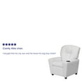 thumbnail image 4 of BizChair Contemporary White Vinyl Kids Recliner with Cup Holder, 4 of 13