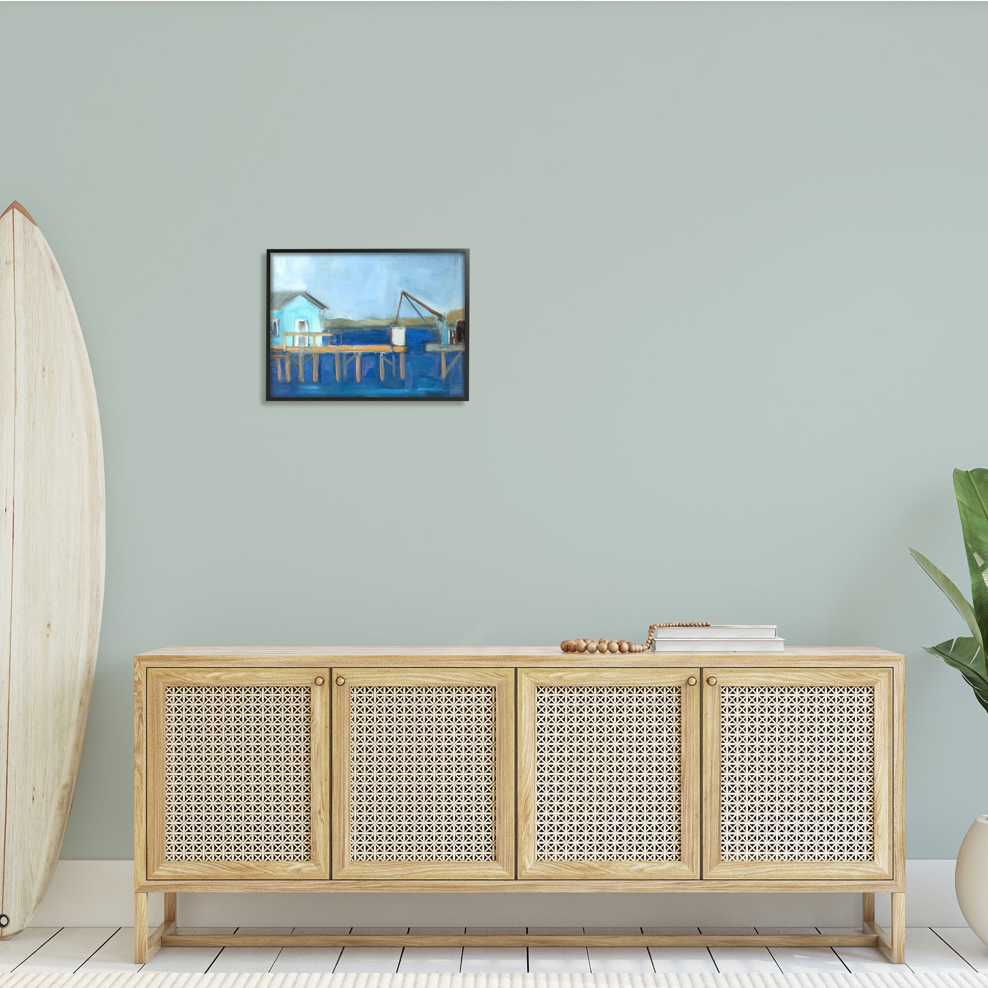 Stupell Indtries Fisherman's Work Station Abstract Coastal Town Shipyard Dock,20 x 16,Design by Snne Marie