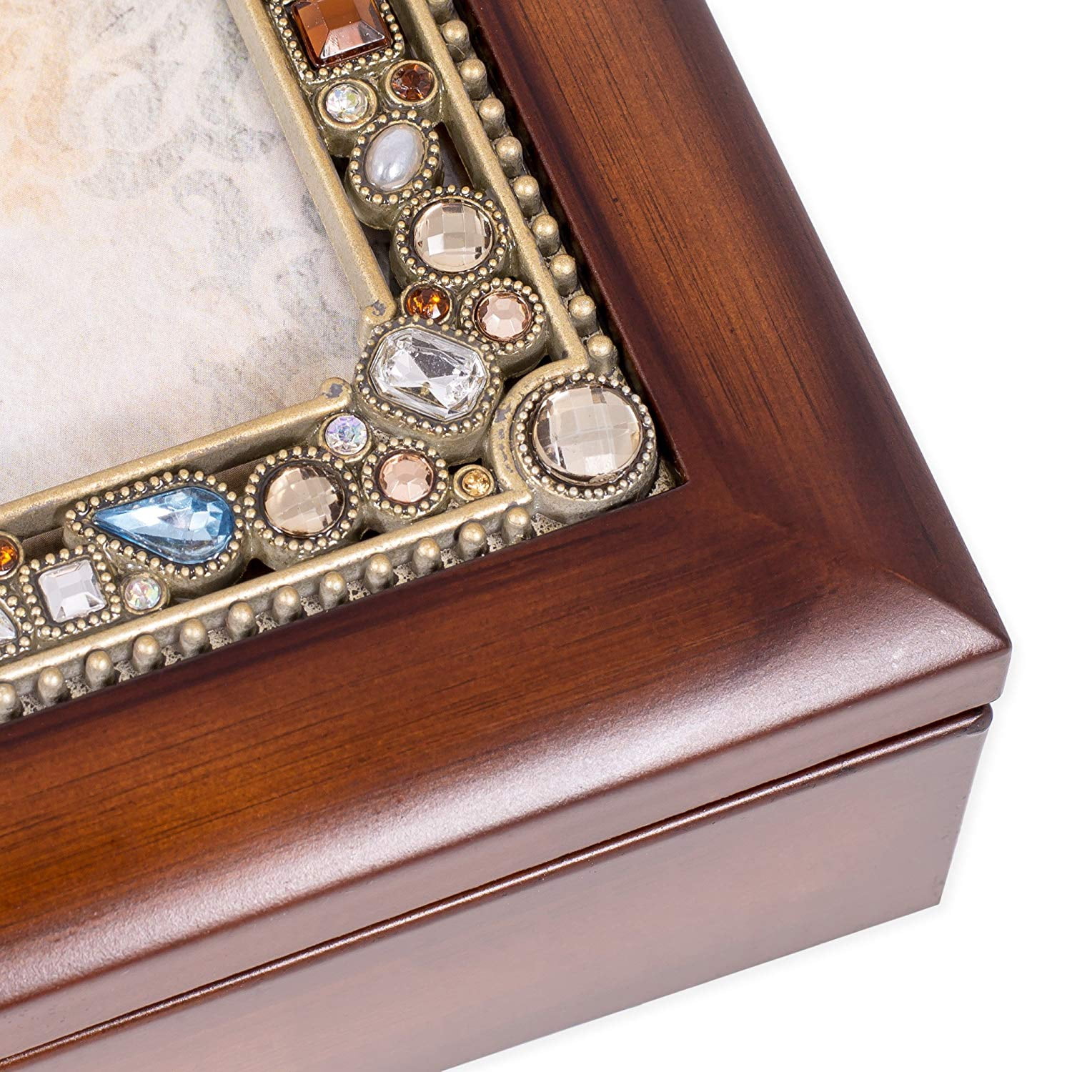 Cottage Garden John 3:16 For God So Loved the World Footprints in the Sand Design Jewelry Music Box - Plays Song Amazing Grace