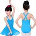 thumbnail image 2 of ZACPNCV Toddler Ballet Leotards for Girls Dance Leotards with Skirt Gymnastic Ballerina Outfit Dress Sky Blue 3-4 Years, 2 of 6