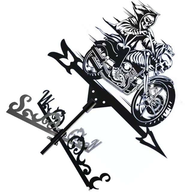 Unatoiry Intriguing Retro Metal Weather Vane Unique Death God For Eye-catching Garden death 1Set
