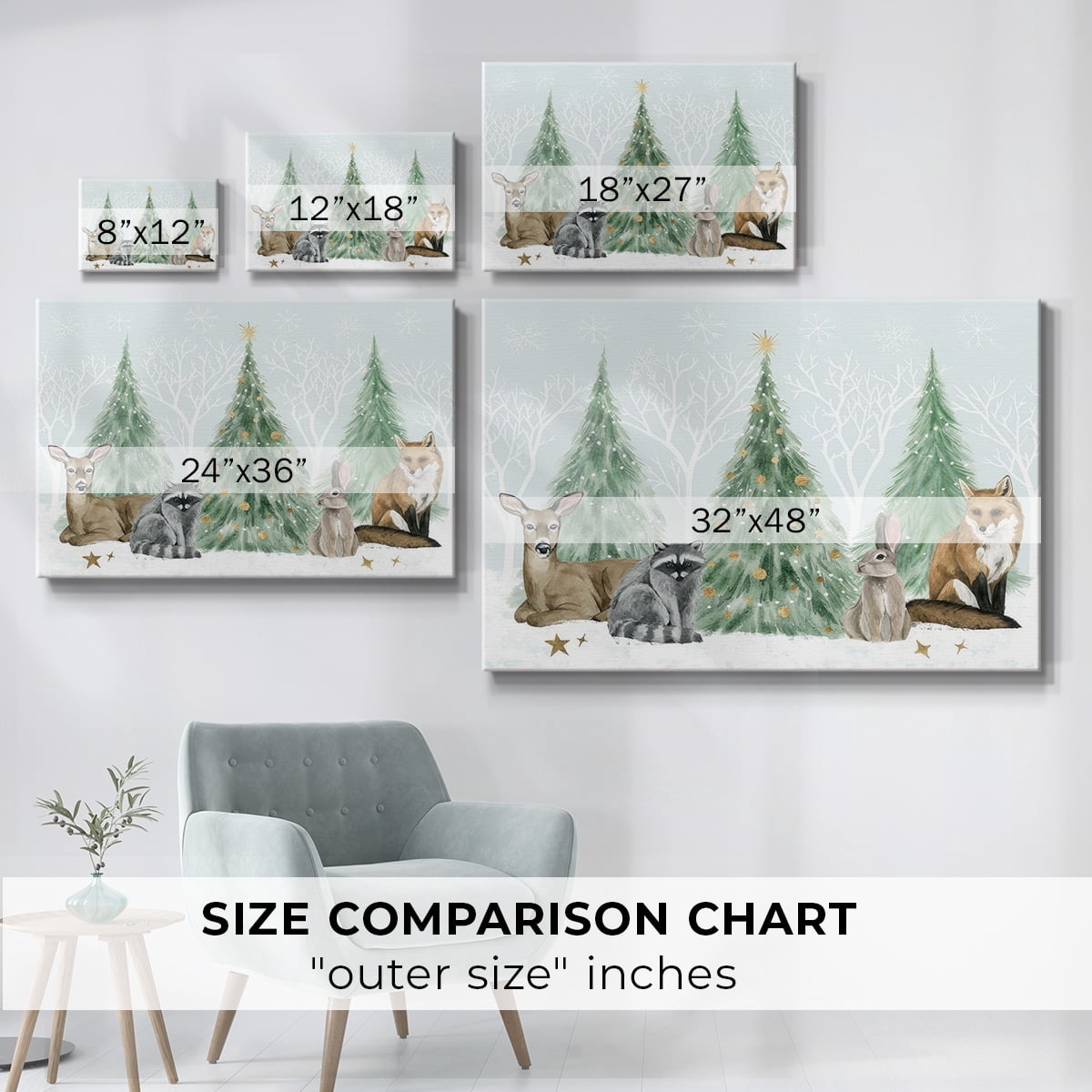 Christmas in the Forest Collection A- Gallery Wrapped Canvas