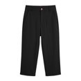 thumbnail image 4 of SAHFX Petite Capris for Women Petite Length Button Stretch Pants with Pockets Wide Leg Pants Pull on Quick Dry High Elastic Waisted Pants Straight Leg Black M, 4 of 4
