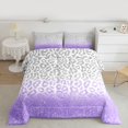thumbnail image 2 of Homewish Boys Girls Leopard Print Full Size Comforter Sets 3-Piece,Bling Glitter Bedding Comforter Set,Gradient Pink Grey Lightweight Bedding Sets,Microfiber Bedroom Decor,Reversible, 2 of 8