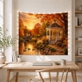 thumbnail image 5 of Autumn Gazebo with Ducks by a Calm Pond, Serene Boho for Nature Lovers, Scenic Wall Art Decor, Housewarming Gift, Tapestry Wall Hanging for Bedroom and Living Room, 5 of 7