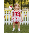 thumbnail image 6 of BemeyourBBs Baby Girl Valentines Day Outfits Newborn Heart Romper Dress Sleeveless Smocked Dress and Headband Cute 2 Piece Spring Summer Clothes Set, 6 of 9