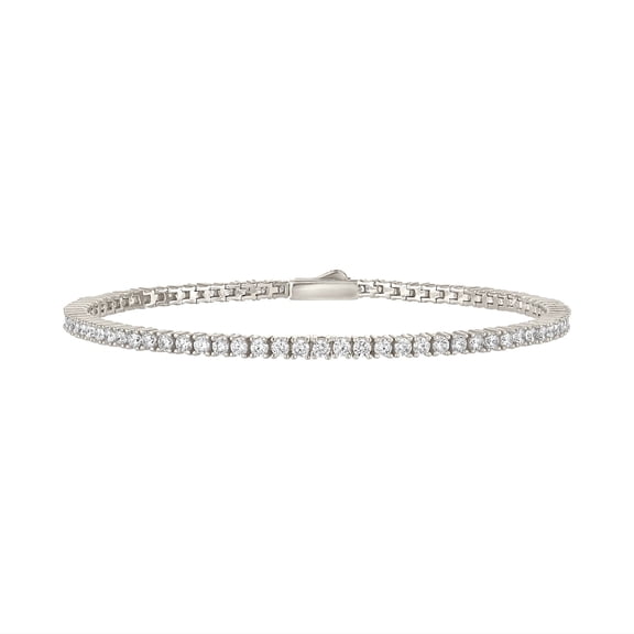 CLEOPIA Tennis Bracelet Hypoallergenic Sterling Silver with Gift Box Rhodium Plated 6.5"