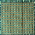 thumbnail image 1 of Ahgly Company Machine Washable Indoor Square Persian Turquoise Blue Traditional Area Rugs, 4' Square, 1 of 4