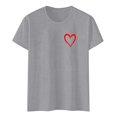 thumbnail image 4 of T-shirt Femme Saint-Valentin 2026 Manches Courtes Col Rond Graphique Cœur d'Amour, 4 of 4