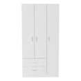 thumbnail image 2 of Home Square 2-Piece Set with 3 Door Armoire and Dresser in White, 2 of 14