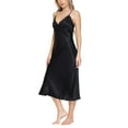 thumbnail image 3 of Oscar Rossa Women's Long Silk Nightgown 100% Silk Full Slip Chemise with Charming Lace, 3 of 10