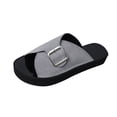thumbnail image 1 of B91xZ Womens Flat Sandals Glitter Rhinestone Strap Open Toe Flat Sandals Sparkle Slide Slippers,Gray 8.5, 1 of 5