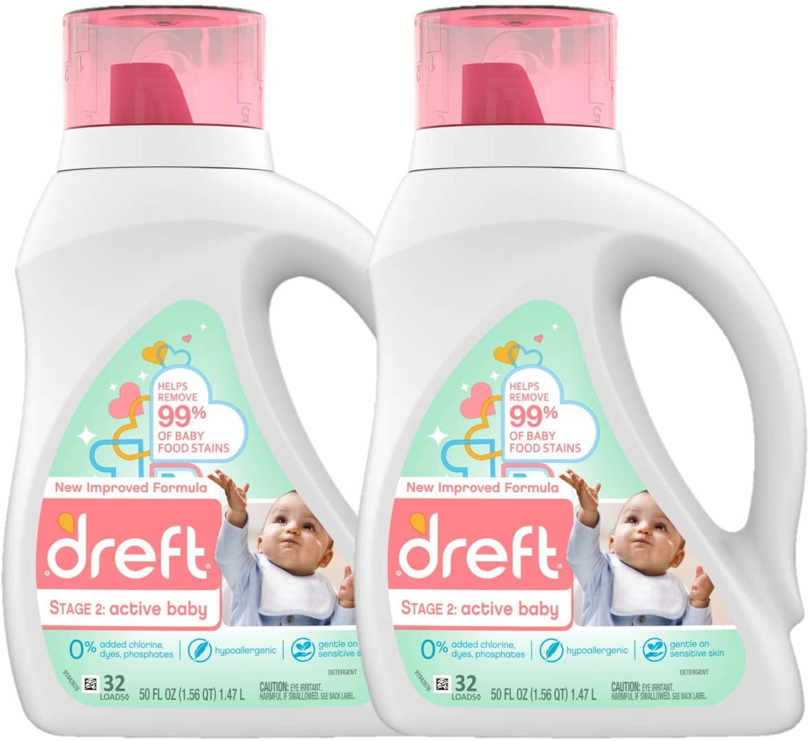 Dreft Stage 2 Baby Liquid Laundry Detergent Soap, Natural for Newborn