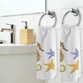 thumbnail image 4 of Dreamtimes Seastar Seahorse Hand Towels, 2 PCS Bath Towels Absorbent Soft 100% Combed Ring Spun Cotton Bathroom Towels Kitchen Dishwashing Towels Hotel Spa Towels 16 x 30 in, 4 of 7